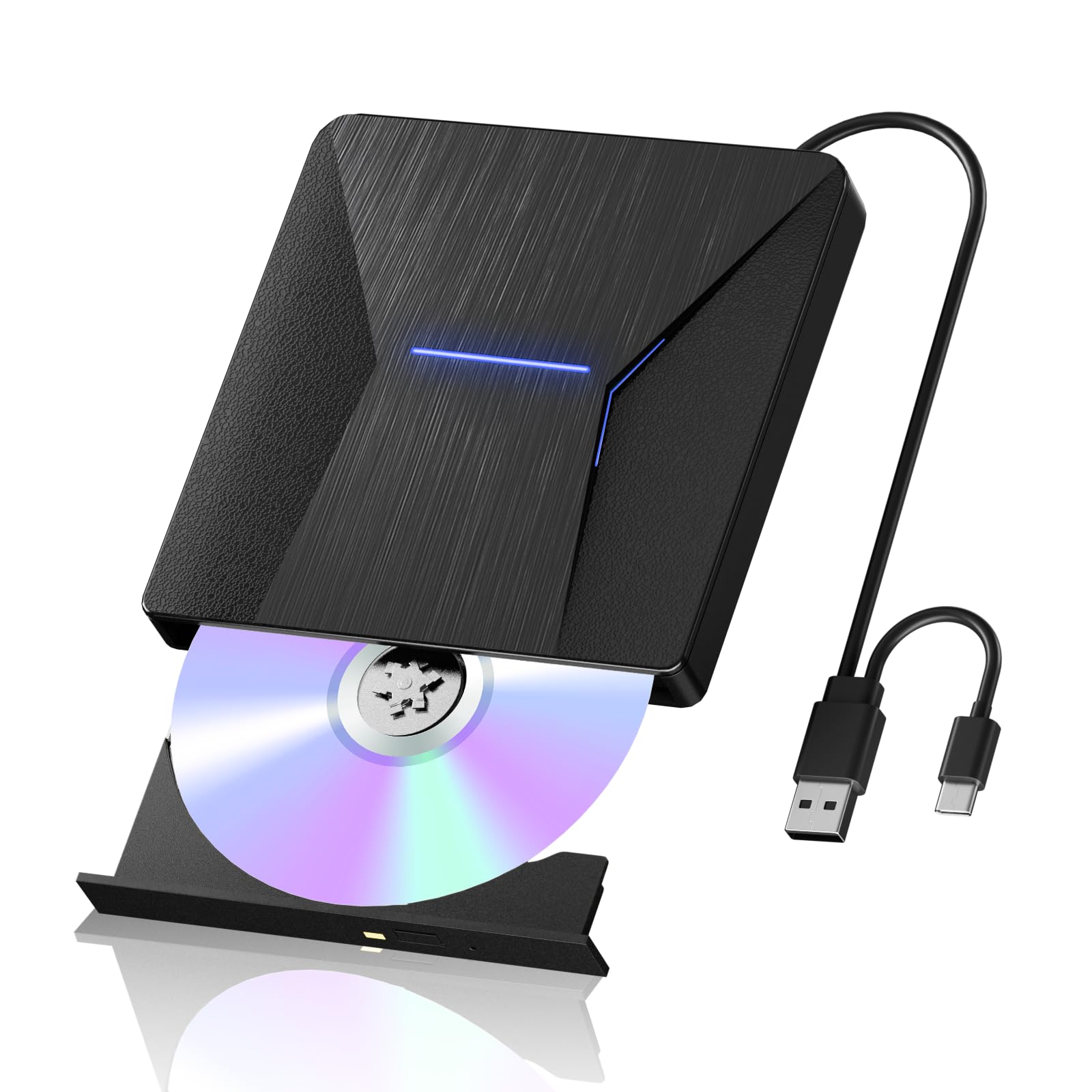 Photo 1 of External Blu-ray Drives for Laptop, External Blueray/dvd Drive for PC, USB 3.0 and Type-C Bluray Burner, CD DVD Blu Ray Disc Reader Writer Compatible with Windows XP/7/8/10, Laptop, Desktop, MacOS