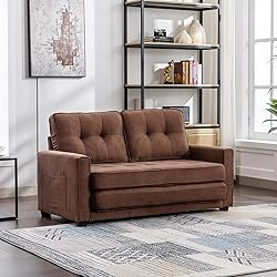 ERYE 3 Fold Upholstered Tufted Futon Sofa Bed