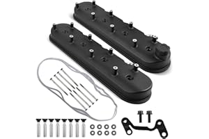 AUTOPTZXD LS Cast Aluminum Tall Valve Covers w/Coil Mounts for LS1/ LS2/ LS3/ LS6/ LS7 or Similar Soils with 72mm Bolt Spacing - Black