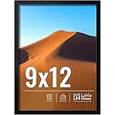LaVie Home 9x12 Picture Frame for Wall Display, 9x12 Black Picture Frame with HD Plexiglas, 9 x 12 Frame 1 Pack, Display Frame for Vertical or Horizontal, Classic Collection