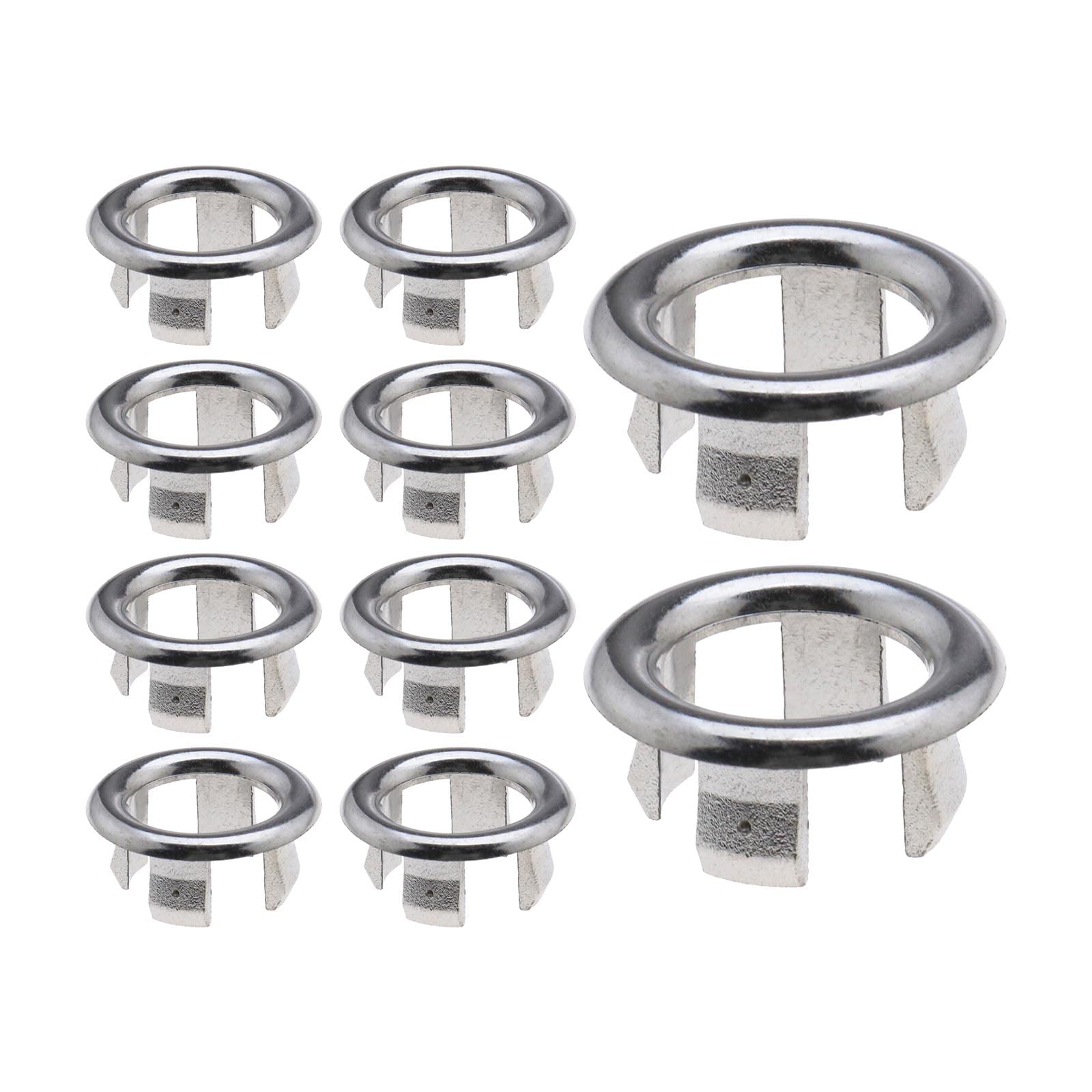 ECSiNG 10PCS Sink Overflow Ring Sink Hole Round Overflow Trim Cover Drain Cap Fit for 22-24mm Overflow Hole Diameter Kitchen Bathroom Sink Accessories Silver