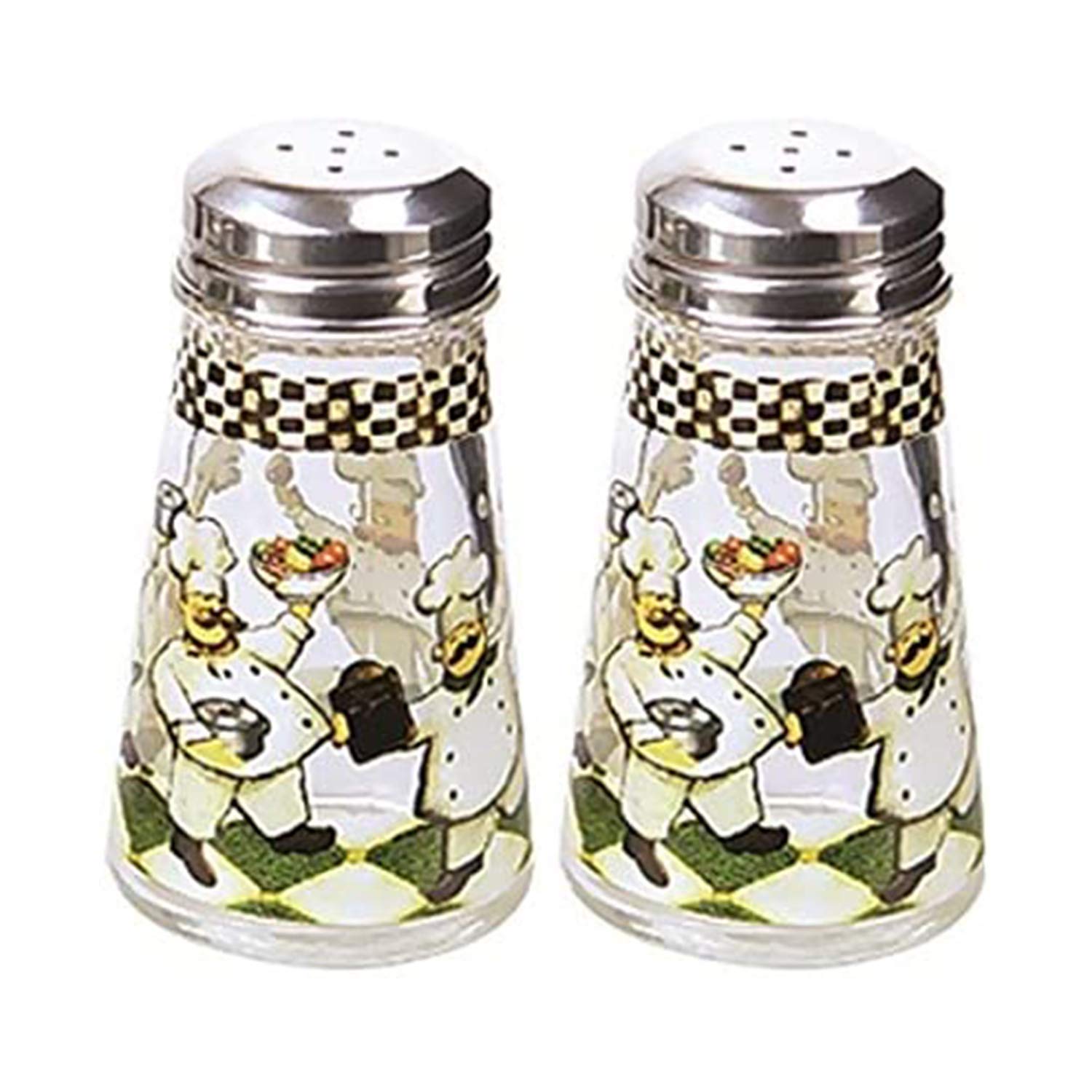 Grant Howard Hand Painted Tapered Salt and Pepper Shaker Set, Chefs, Multicolor, 39111