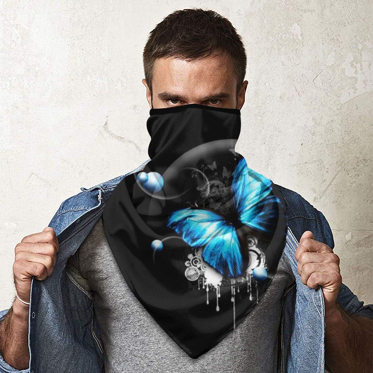 Kenice Windproof Face Shield,Multifunctional Neck Warmer,Men/Women Face Cover,Face Mask Neck Gaiters Bandana Scarf Balaclava Multifunctional Headwear For Outdoor Sports 3D Butterfly