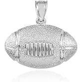 Sterling Silver Football Sports Charm Pendant