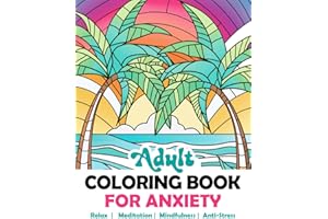 Adult Coloring Book For Anxiety: Relaxing Stained Glass Mosaic Kaleidoscope Landscapes Nature Animals Flowers. Abstract Amazing Mindful Patterns. Stress Relief For Teens Adults Women. Alcohol Markers.
