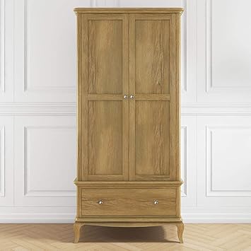 Fonteyn Solid Oak Wardrobe 2 Door 1 Drawer French Style Amazon