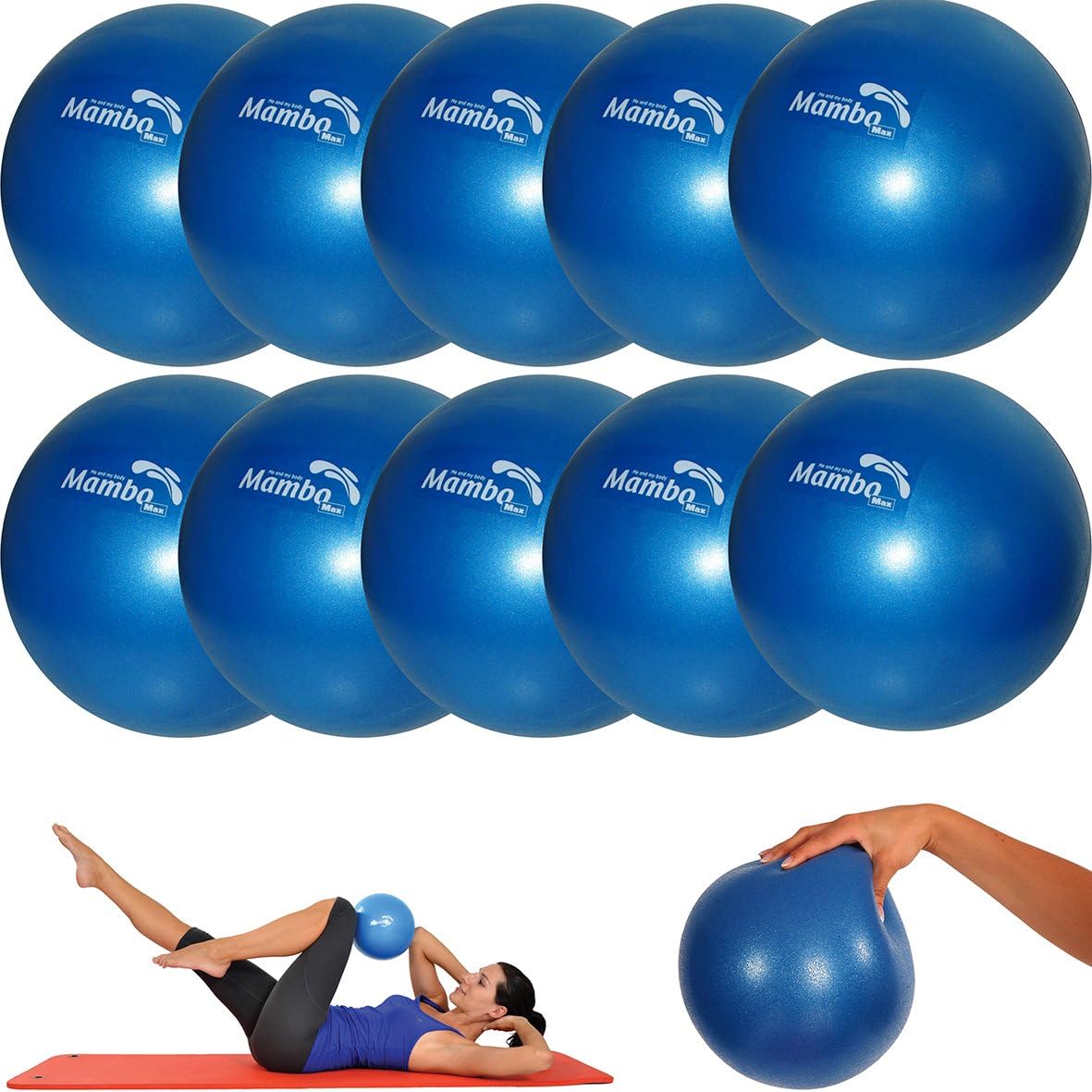 MSD 10 pieces 26 cm Soft + 2 plugs + Straw Ball – Pilates Gym Yoga Gym Soft Over Ball Blue