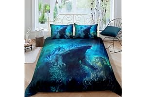 sonicpony Duvet Cover Set Queen Size for Men Boys Dinosaur Comforter Cover Bedding Set 3D Print 1 Piece Duvet Cover with Zipper Closure 2 Pieces Pillow Shames No Comforter (Dino26, Full/Queen)