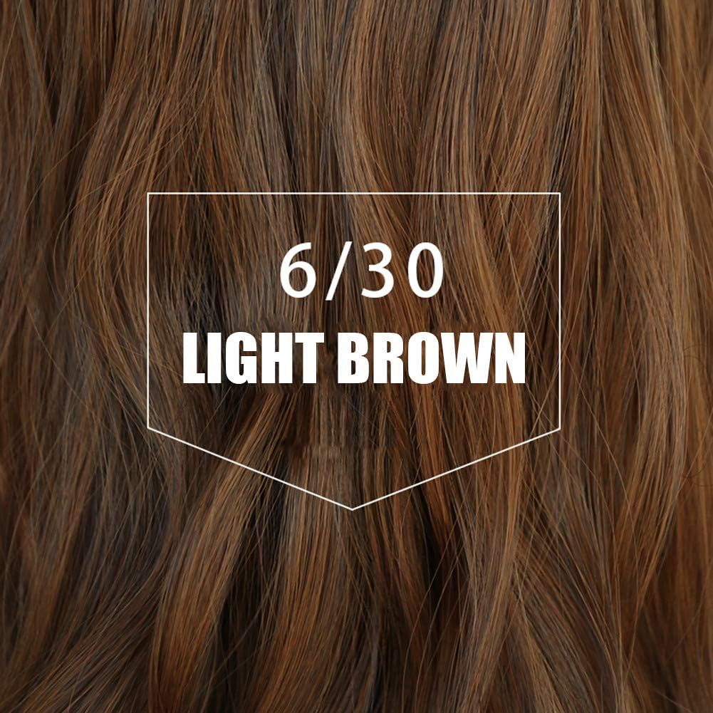 Middle Part Clip in Forehead Hairpiece Loose Curly Topper with 3D Neat Fringe for Full Head Wear Light Brown - Image 3