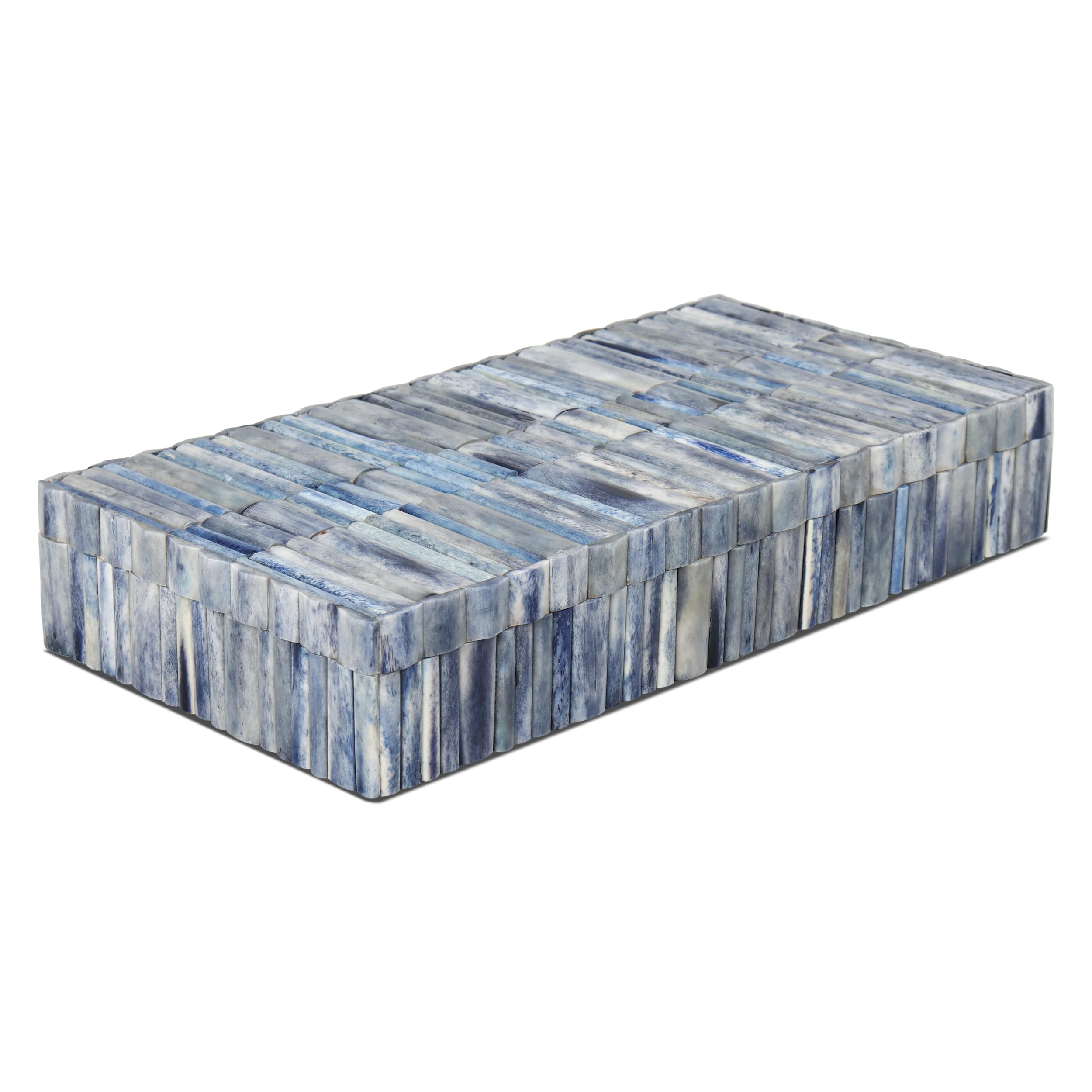 Handicrafts Home Decorative Storage Box with Lid, Boxes for Home, Coffee Table & Bookshelf, Keepsake & Memory Organizer, Remote Holder, Trinket Box, Boho & Vintage Accent Decor, IVORY OCEAN, 12X6X2