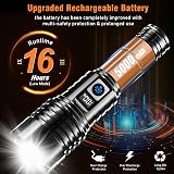 Shadowhawk LED Rechargeable Flashlight 500000L XHM77.2 Adjustable Focus view 4