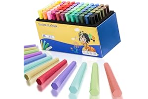 JUN-ELECTRON Washable Sidewalk Chalks Set, Non-Toxic Chalk Paint Bulk for Kids, Oversized Colored Chalk for Painting on Chalkboard, Chalk Pavement and Outdoor Art Play (Multicolor-72pcs)