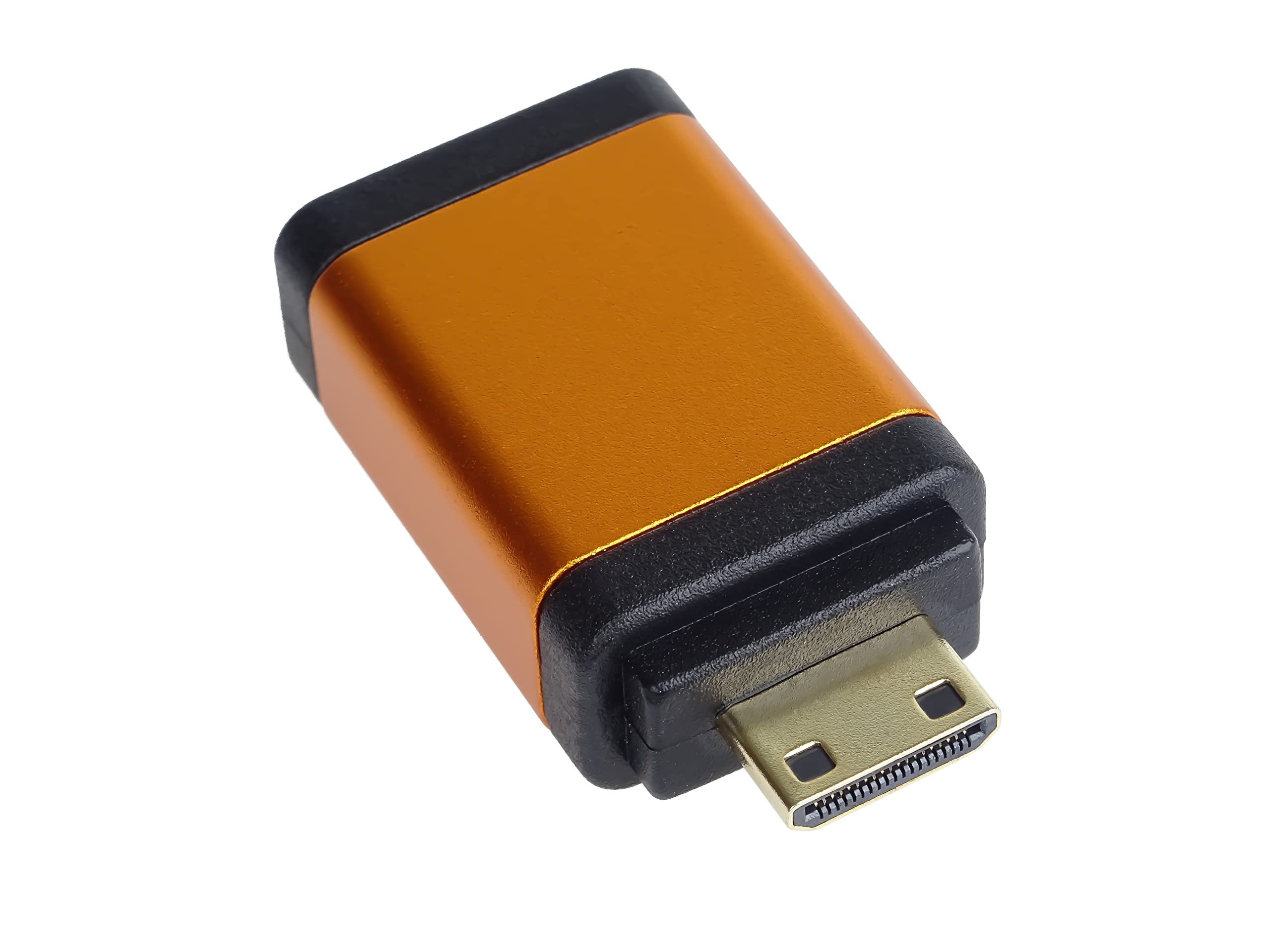 PremiumCord HDMI Type A to Mini HDMI Type C Female to Male Adapter 4K @ 60Hz Full HD 1080p Orange — image 1