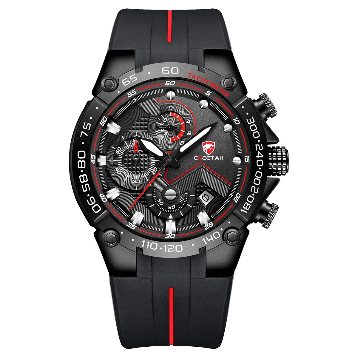 Affute Men's Watches Waterproof Sport Chronograph Watch with Silicone Strap Date Luminous Quartz Wrist Watch
