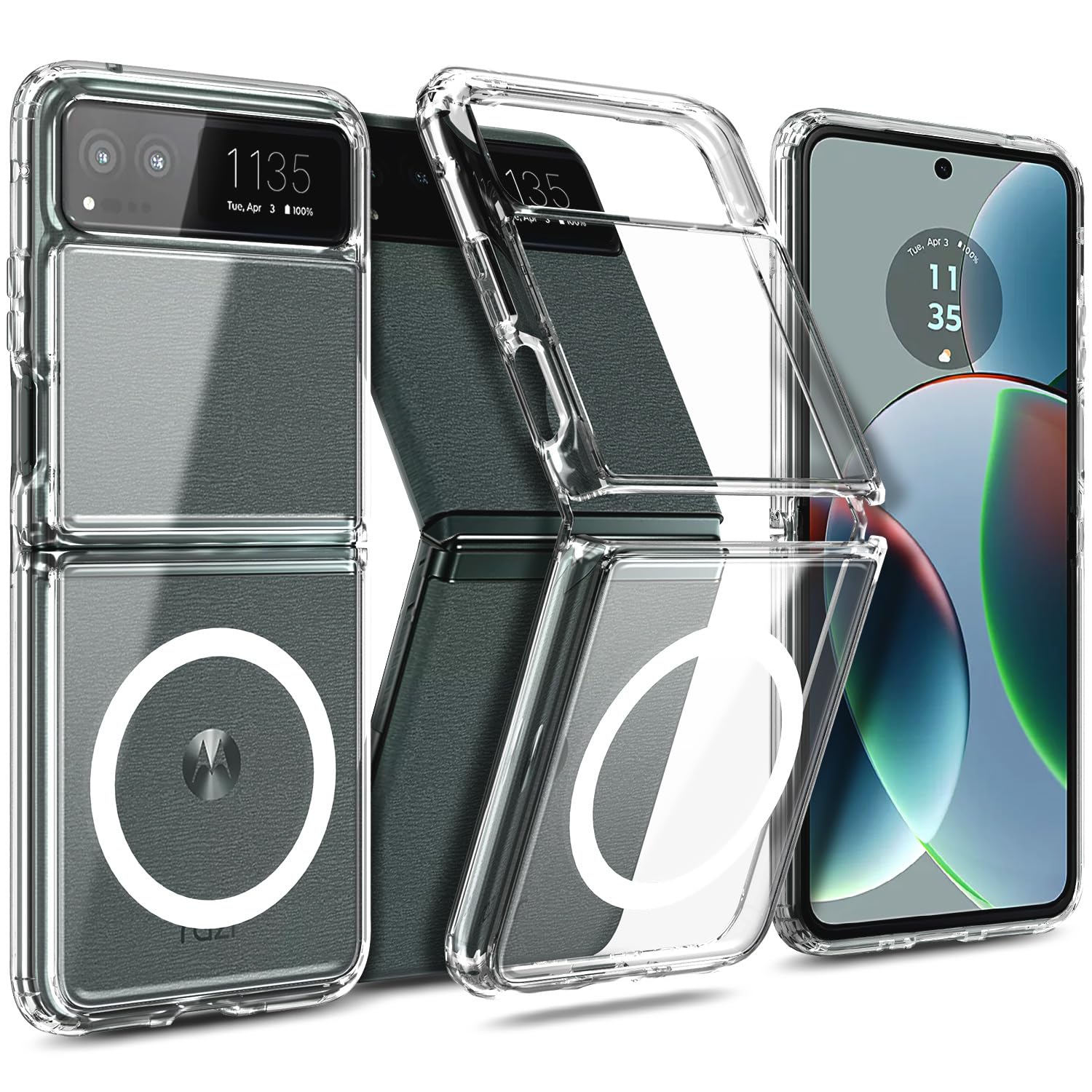 YZB Magnetic for Motorola Razr-2023 Case, Crystal
