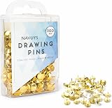D.A.Y. Republic 300 Brass Metal Drawing Pins Thumb Tacks for Notice Boards Map view 1