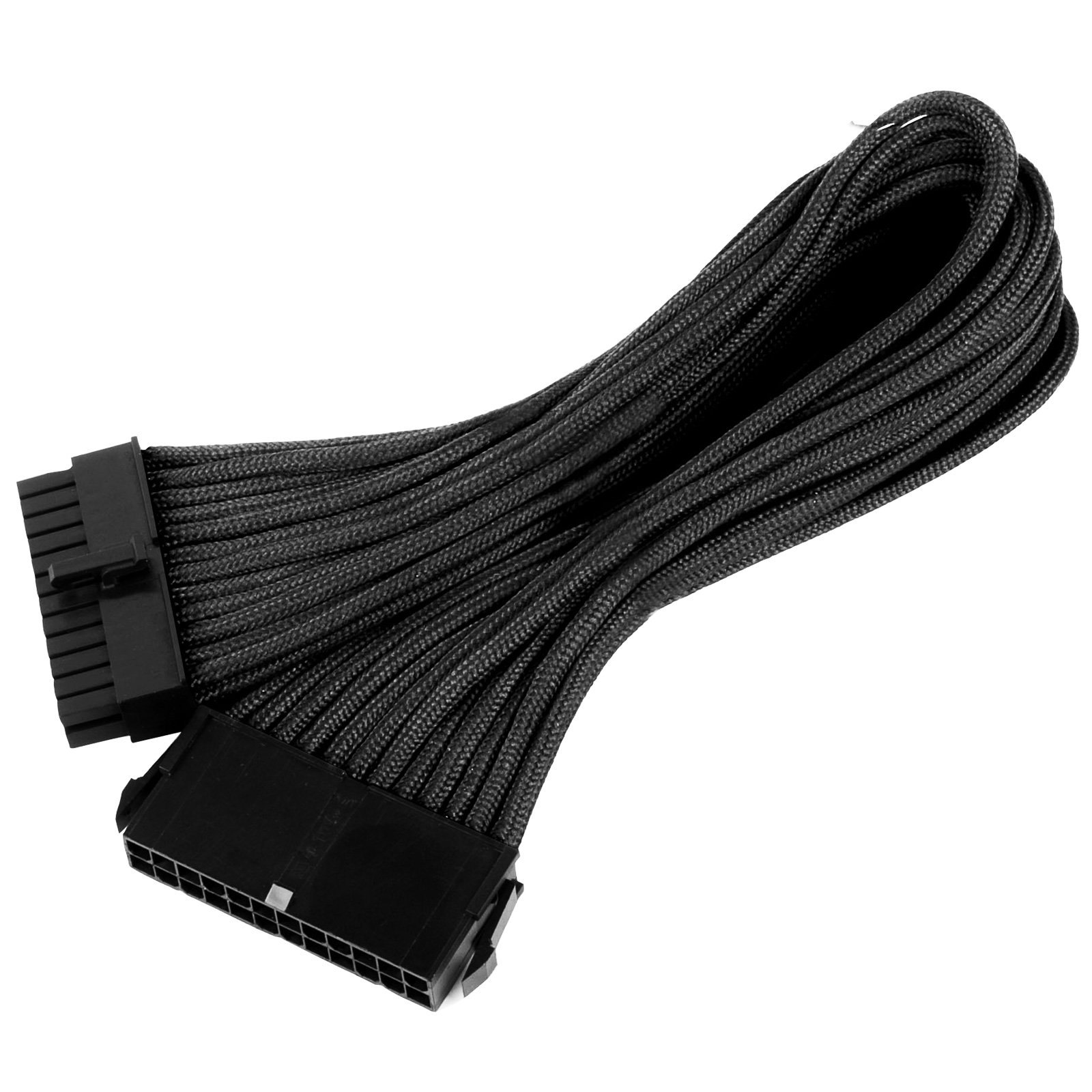 SilverStone SST-PP07-MBB - 30cm Motherboard 24pin to 24pin Sleeved Extention Cable, black — image 1