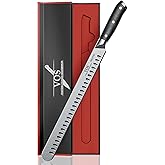 Vos 12'' Carving & Brisket Knife - Razor Sharp German Steel Butcher & Slicing Knife with Ergonomic Handle - Perfect for Meat,