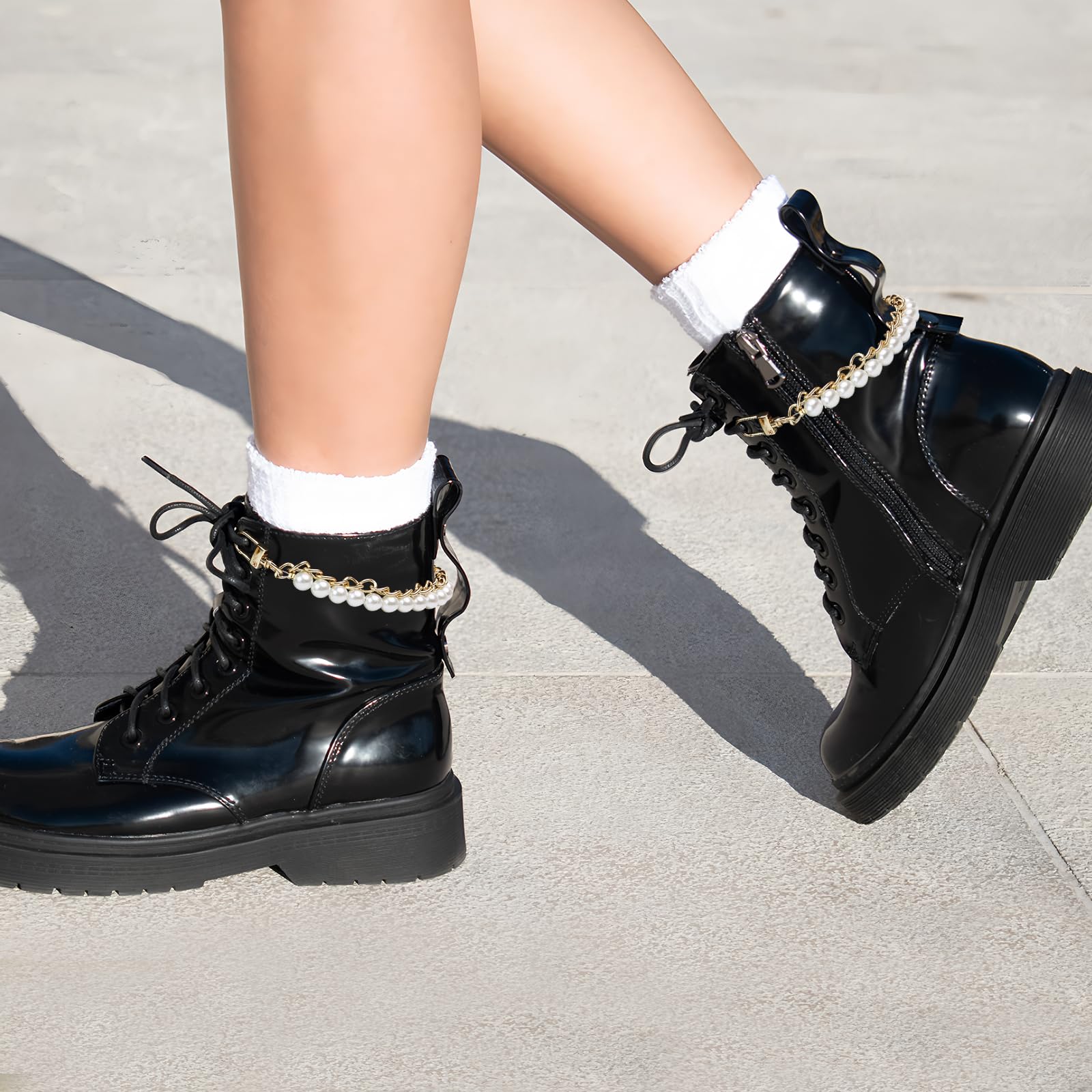 GAQWOK 2 Pcs Pearl Purse Chain Handbag Straps, Metal Shoulder Crossbody Bags Short Handle Replacement Bag Charm Chain, Purse Charms for Handbags(Gold and Silver)