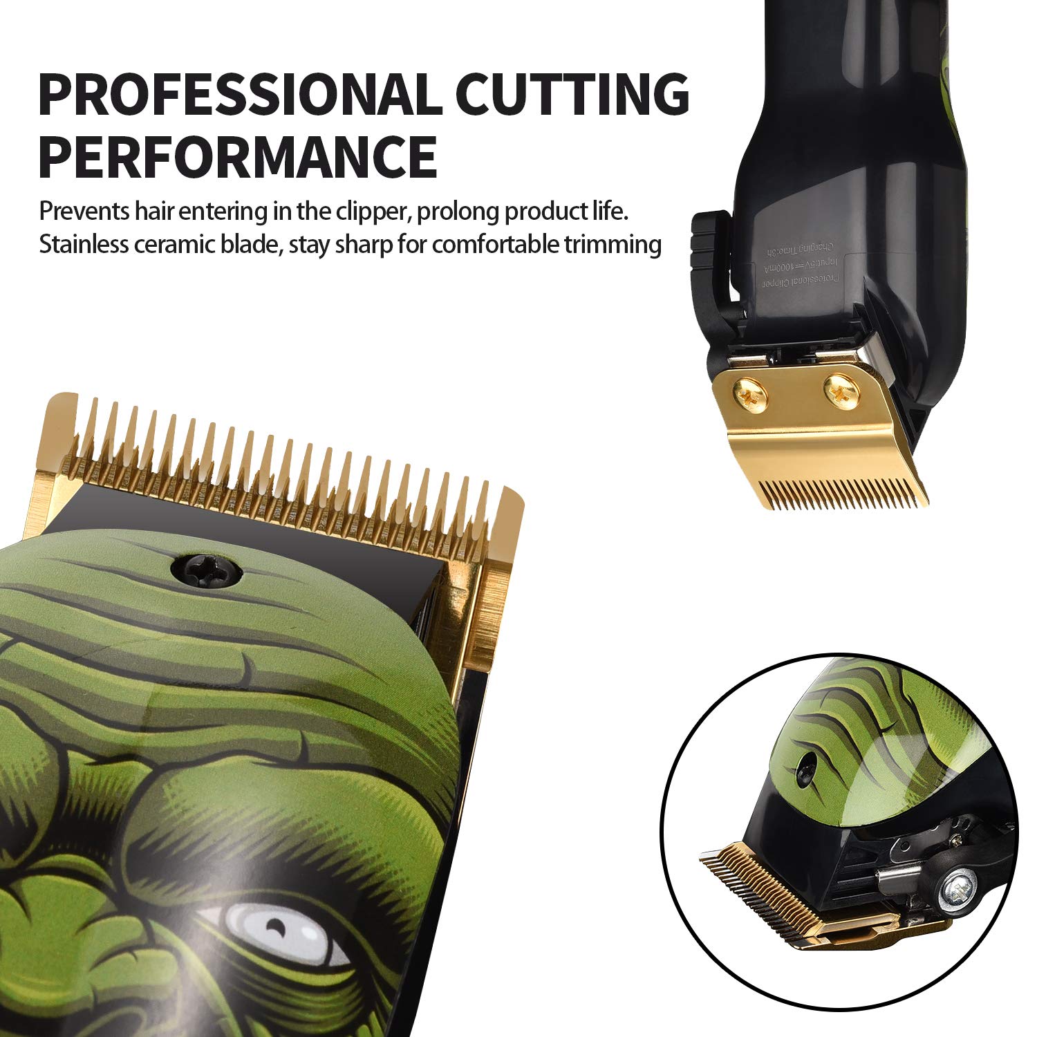 Professional Cordless Rechargeable Hair Clippers for Men Built-in 2000mAh Lithium Ion Professional Barber Supplies Hair Trimmer Hair Cutting Machine (hair trimmer)