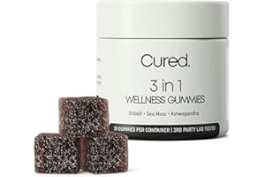 Cured 3 in 1 - Pure Himalayan Shilajit Gummies for Men & Women | Sea Moss Ashwagandha, & Manuka Honey Organic with 85+ Trace Minerals | All-Natural & 100% Vegan | Non-GMO | Made in America