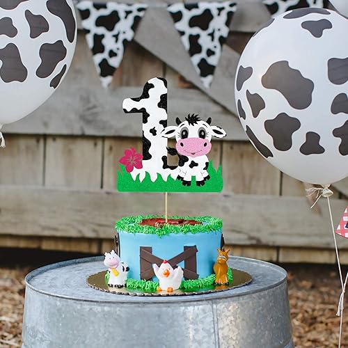 Cow 1st Birthday Cake Topper Cow One Cake Decorations Girls Boys