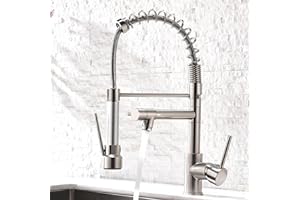 AIMADI Contemporary Kitchen Sink Faucet,Single Handle Stainless Steel Kitchen Faucets with Pull Down Sprayer,Brushed Nickel