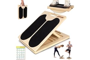 UOPON Slant Board for Calf Stretching, Adjustable Portable Wooden Incline Board for Calf Stretcher with Training Poster, 300 Lbs Weight Capacity Calf Stretch Wedge for Leg, Knees, Heel, Ankle & Stretching