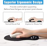 Hsurbtra Ergonomic Gel Mouse Pad with Wrist Rest 9.5x8.3 inch Jet Black view 2