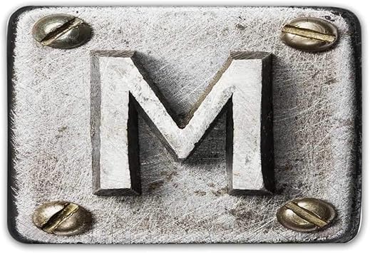 Kinhevao Buchstabe M Rutschfester Gummi-Eingangsteppich, Zink-Eisen