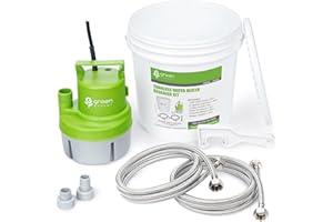 G GREEN EXPERT Green Expert Tankless Water Heater Flushing Kit Includes 1/6HP Efficient Utility Pump 3 Gallon Pail 2*Stainless Steel Hoses and Open End Wrench for Quick Install Easy to Start Anti-Corrosion Upgraded