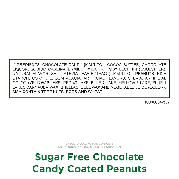 RUSSELL STOVER SUGAR FREE CHOCOLATE CANDY COATED PEANUT GEMS, 7.5 OUNCE BAG