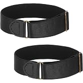 Aiyorse 4Pcs Black Elastic Adjustable Arm Band, Unisex Stretchy Sleeve Garters Anti-Slip Shirt Long Sleeve Holders for Men