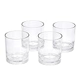Amazon Basics Tritan Double Old Fashioned Glasses - 13-Ounce, Set of 4