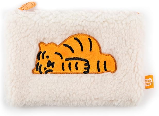 Amazon Muzik Tiger 日本初上陸 でぶトラ トゥンランイ トラ ポーチ もこもこ もふもふ 癒やし かわいい 韓国雑貨 収納ポーチ 化粧ポーチ 小物入れ トラベルポーチ アクセサリーケース 出張 旅行 シール ステッカー 文房具 オフィス用品