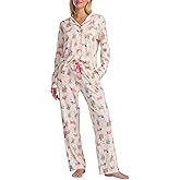 Karen Neuburger womens Long Sleeve Notch Collar Girlfriend Pajama Set