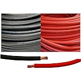 4 Gauge 4 AWG 25 Feet Black + 25 Feet Red Welding Battery Pure Copper Flexible Cable Wire - Car, Inverter, RV, Solar