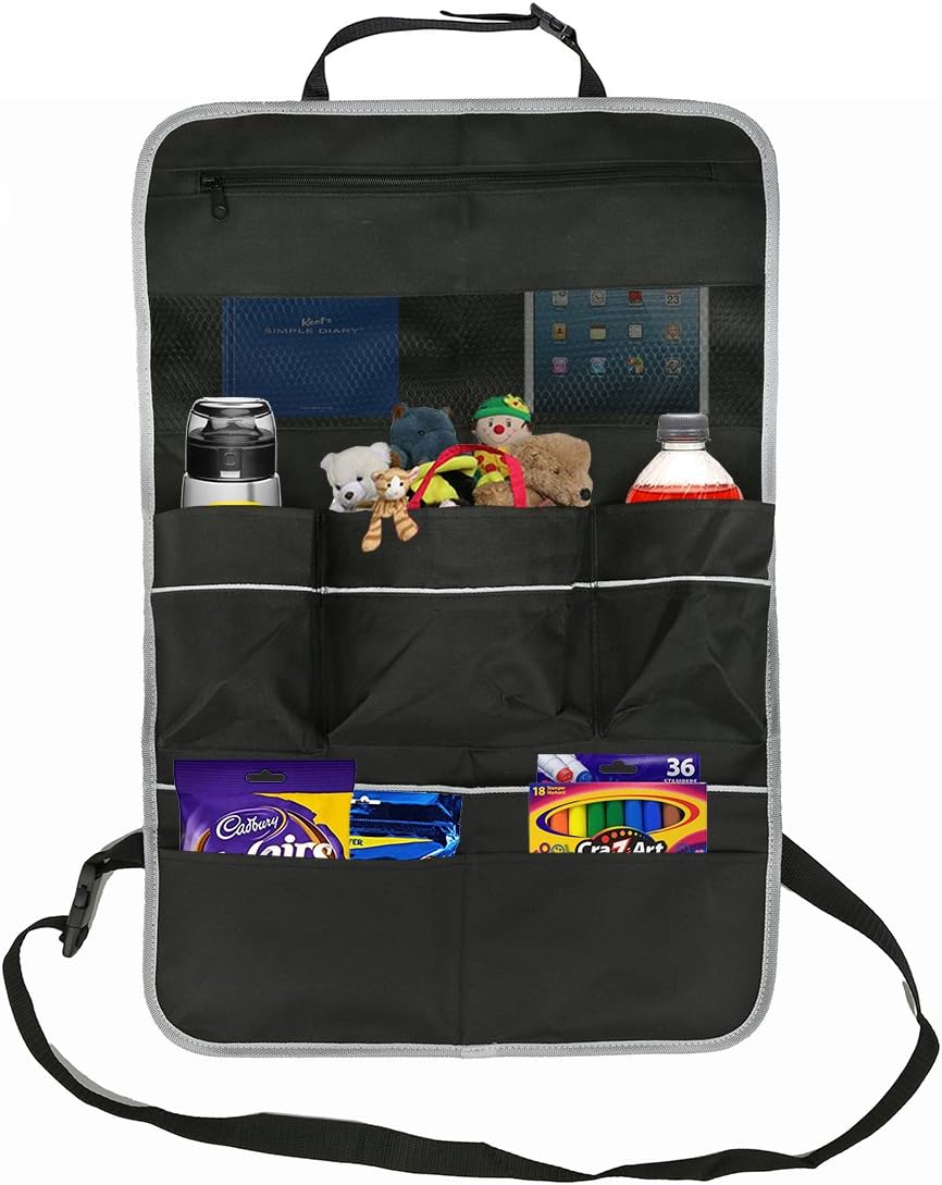 Oetoe Car Backseat Organizer - Luxury Car Organizer, Perfect X-Large Size 7 Pocket Auto Back Seat Storage to Organize All Baby, Kids Toys and Travel Accessories in Your Car, SUV, and Minivan