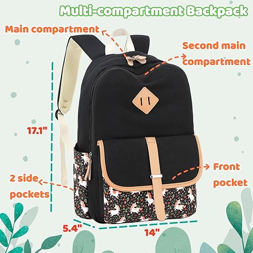 Leaper Cute Rainbow Canvas Backpack Travel Shoulder Bag Laptop Bag