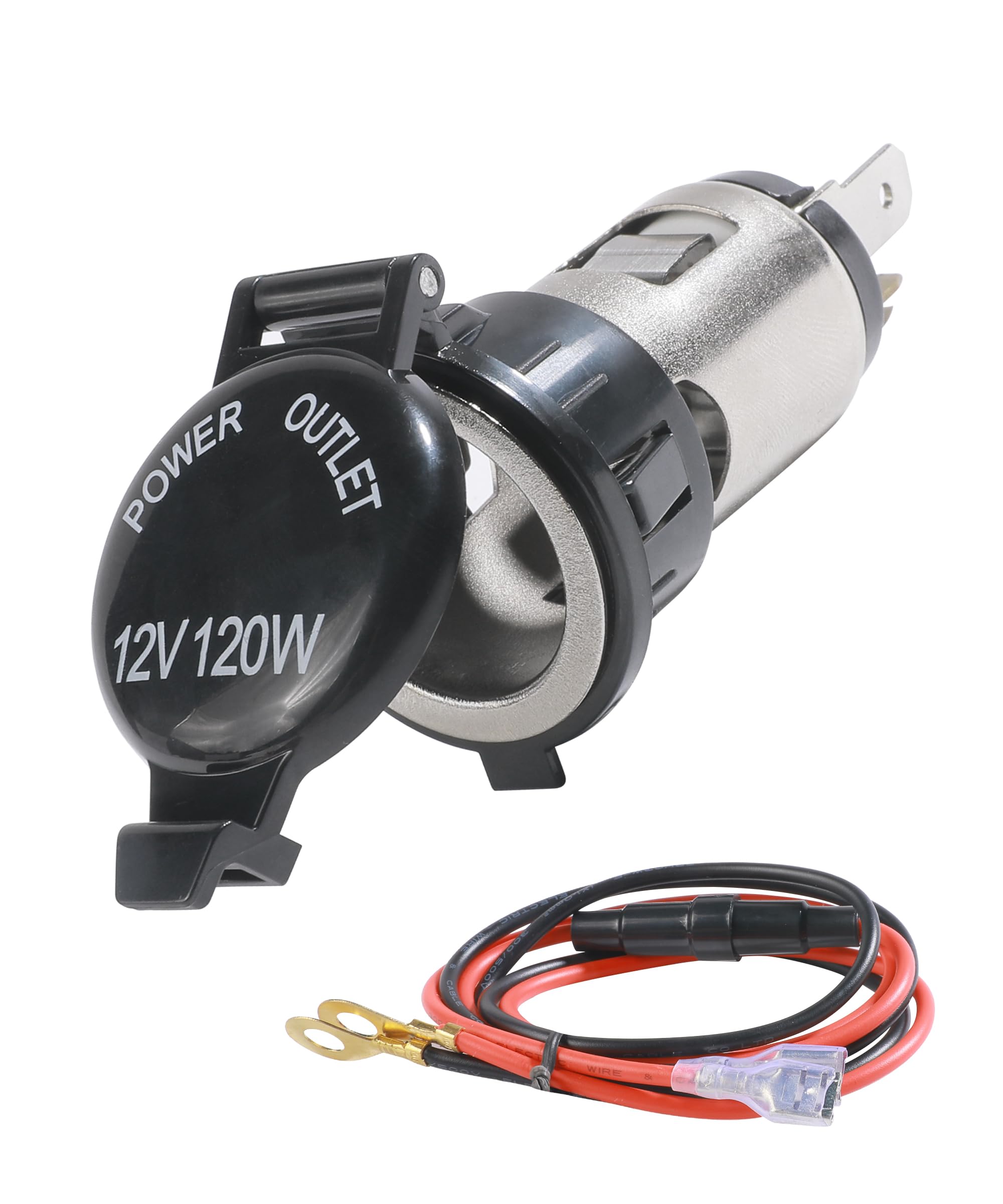 Photo 1 of SCUARI Cigarette Lighter Socket,Car Accessories 12V Cigarette Lighter Socket with Waterproof Cover & Extension Cable,Universal Car Cigarette Lighter Socket for Automotive Truck Boat Motorcycle (1PCS)