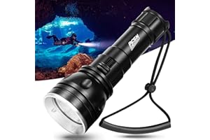PFSN PROFESSIONER Dive Light Scuba Diving Flashlight - PFSN Professional Underwater Flashlight IPX68 Waterproof, with Rechargeable Spare Batteries, 1000 Lumen Diving Torch Best for Snorkeling, Caving and Spearfishing…