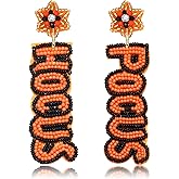 CEALXHENY Halloween Beaded Boo Earrings for Women - Spooky Ghost Pumpkin Drop Dangle Jewelry - Handmade Gothic Costume Party Holiday Festive Gifts