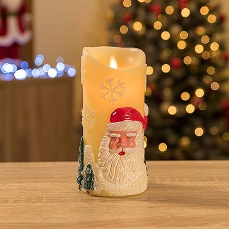 Immagini Di Candele Di Natale.Babbo Natale Candele Di Cera A Led Tremolante Natale Batteria A Lume Di Candela Cream Amazon It Casa E Cucina
