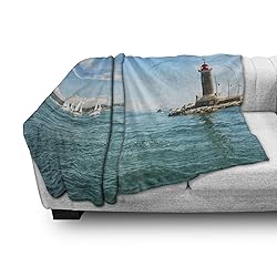 Ambesonne Lighthouse Soft Flannel Fleece Throw