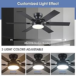 Goniyado 46" Low Profile Ceiling Fans with Lights