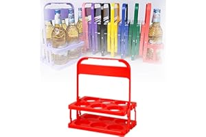 Lyfengdeam Creative Plastic Drink Carrier with Handle, Foldable 6-Pack Beer Bottle Caddy Bucket Holder for Daily Use Party Re