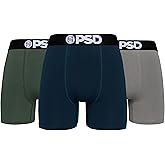 PSD Underwear Mens Boxer Briefs - Solid Cotton Boxer Briefs, Mid Length Packs & Singles, Soft Breathable Boxer Briefs for Men