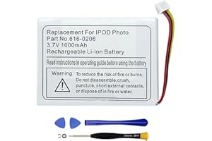 Vvuilsty 616-0206 616-0183 Battery for iPod Classic 4 4th Gen,Rechargeable 0 Cycle Battery Compatible with iPod Classic 4th Gen Photo 20GB 30GB 40GB 60GB A1099 with Repair Tool Kits