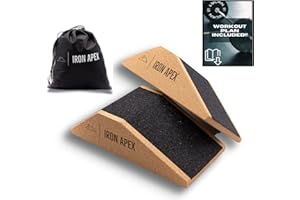 IRON APEX Squat Wedge Block (Pair),Slant Board For Squats w/Carry Bag,Lightweight, Portable Anti-Slip Heel Elevated Squat Wedges And Calf Raise Gym Accessories