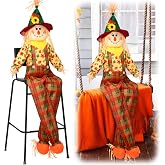 Seenelling 1 Pc Life Size Scarecrow 60" Fall Sitting Scarecrows, Classic | Large Scarecrow Moveable, Life Size Scarecrow for Fall, Halloween Thanksgiving Harvest Porch Door Garden Outdoor Decor